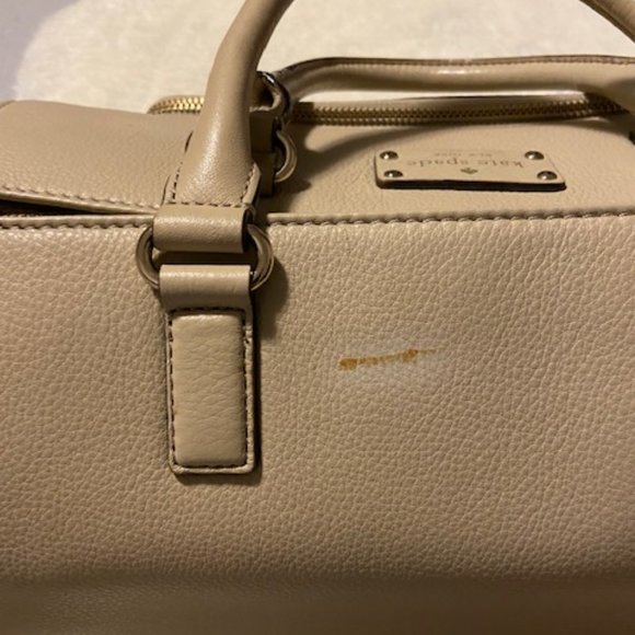 Kate Spade Medium Size Beige Crossbody Purse With Handles - Picture 10 of 11